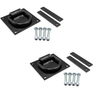 imageMytee Products 2 Pack 58quot Heavy Duty BoltOn Forged D Ring for Trailers Trucks Cargo Tie Downs  18000 Lbs Breaking Strength Black Powder Coated Steel2  Pack