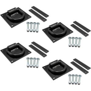 imageMytee Products 2 Pack 58quot Heavy Duty BoltOn Forged D Ring for Trailers Trucks Cargo Tie Downs  18000 Lbs Breaking Strength Black Powder Coated Steel4  Pack