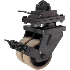 imageMytee Products 2 Pack 8quot ISO Shipping Container Double Caster Wheels with Brakes  3 Ton Load Capacity 6600 lbs WLLUnit  Shipping Container Moving Wheels Swivel Plate with Twist Lock5 Ton