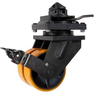 imageMytee Products 2 Pack 8quot ISO Shipping Container Double Caster Wheels with Brakes  3 Ton Load Capacity 6600 lbs WLLUnit  Shipping Container Moving Wheels Swivel Plate with Twist Lock3 Ton