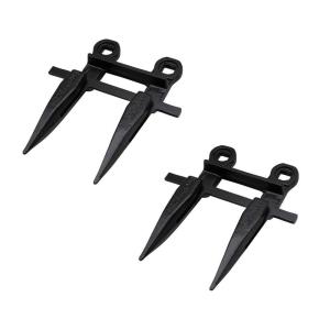 imageMytee Products 2 Pack Combine Platform Sickle Bar Rock Guard fits New Holland Part  86615982  Black Powder Coated Forged Steel Sickle Mower Knife Guard with Two Prongs2  Pack