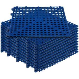 imageMytee Products 24 Pack 12quotx12quot 12quot Thick Non Slip Interlocking Self Drainage Tiles for Bathroom Floor  Interlocking Deck Tiles for Outdoor Kitchen Shower Pool Balcony Wet Area GymBlue