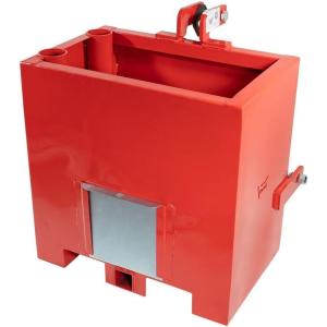imageMytee Products 3 Point Hitch Tractor Ballast Box for Tractors  800 lbs Capacity  Heavy Duty Steel Welded Box with 2quot Quick Hitch Receiver for Category 1 Tractors Loaders and Skid Steers  Red