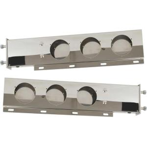 imageMytee Products 30quot Stainless Steel SpringLoaded Mud Flap Hanger Light Bar with Round Light Cutouts  212quot Bolt Spacing  Heavy Duty Mounting Mudflap Holder Bracket for Semi Trucks ampamp TrailersLight Bar Mudflap Hanger