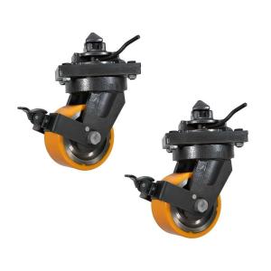 imageMytee Products 4 Pack 8quot ISO Shipping Container Caster Wheel with Brakes  5 Ton Load Capacity 11000 lbs WLLWheel  Shipping Container Moving Wheels Swivel Plate with Twist Lock2  Pack