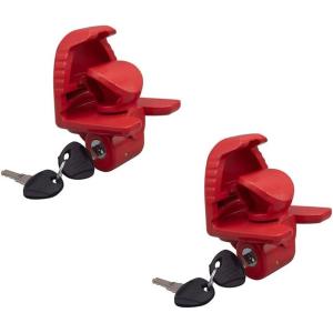 imageMytee Products 4 Pack Trailer Ball Hitch Lock with Keys  Fit 178quot 2quot ampamp 2516quot Couplers  HeavyDuty Steel Red Coupler Lock for Trailer Hitches  Connectors for Truck Trailers Boat ampamp RV2  Pack