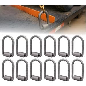 imageMytee Products 8 Pack 12quot Heavy Duty WeldOn Extended Forged D Ring w Mounting Brackets  11000 lbs Bracking Strength  Tie Down Anchor DRing for Trailer Truck Cargo RV ATV Tiedowns12  Pack