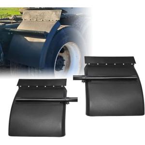 imageMytee Products Black Poly Quarter Fender for Semi Truck Set 24quotx24quot  Standard Mounting Tube Bracket Kit Included  Semi Truck Accessories for Kenworth Freightliner Peterbilt Set of 2Black Poly Quarter Fender
