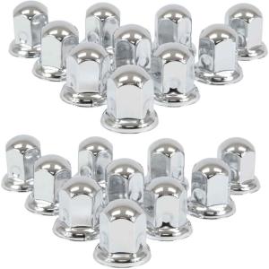 imageMytee Products Chrome Metal Lug Nut Covers 2quotH fits 33mm Push on 20 Pack20  Pack