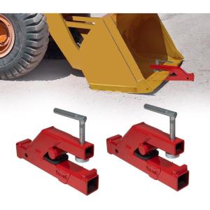 imageMytee Products Clamp On Trailer Hitch for Tractor Bucket  2quot Ball Hitch Receiver  Tractor Mount Adapter Compatible with Deere Bobcat Tractor BucketTRC2BMx2PK