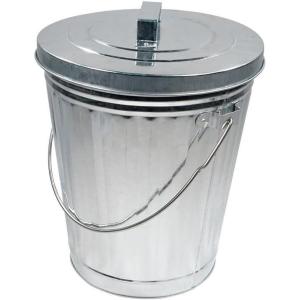 imageMytee Products Galvanized Trash Can wLid Ideal for Trailers  4 Gallon Steel Mounted Small Outdoor Garbage Can for Home Office Bathroom Kitchen  Fire and Heat Resistant