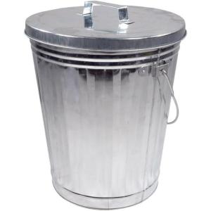 imageMytee Products Galvanized Trash Can wLid Ideal for Trailers  6 Gallon Steel Mounted Small Outdoor Garbage Can for Home Office Bathroom Kitchen  Fire and Heat Resistant