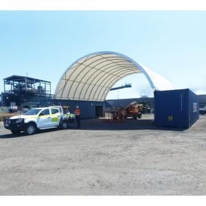 imageMytee Products Shipping Container Canopy Shelter Kit  20L x 20W 21 Oz 610 GSM PVC White Cover Storage Container Roof with Back End Wall  Snow UV and WeatherResistant40 L x 33 W