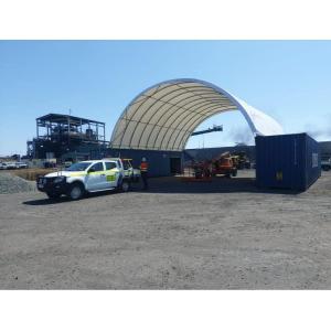 imageMytee Products Shipping Container Canopy Shelter Kit  20L x 20W 21 Oz 610 GSM PVC White Cover Storage Container Roof with Back End Wall  Snow UV and WeatherResistant20 L x 40 W