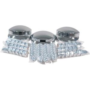 imageMytee Products Steel Chrome Axle Wheel Cover Set  Includes 2 Front Hub Caps 4 Rear Hub Caps 60 Lug Nut Covers 33mm for Semi Truck  Axle Cover Combo Kit1  Pack