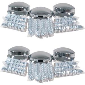 imageMytee Products Steel Chrome Axle Wheel Cover Set  Includes 2 Front Hub Caps 4 Rear Hub Caps 60 Lug Nut Covers 33mm for Semi Truck  Axle Cover Combo Kit2  Pack