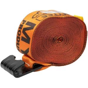 imageMytee Products Winch Straps 4quot x 30  High Abrasion Orange Heavy Duty Tie Down wFlat Hook Extreme WLL 6670 lbs  4 Inch Cargo Control for Flatbed Truck Utility Trailer 10 PackOrange