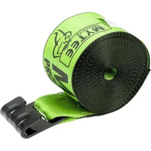 imageMytee Products Winch Straps 4quot x 30 Yellow Heavy Duty Tie Down wFlat Hooks WLL 5400 lbs  4 Inch Cargo Control for Flatbed Truck Utility Trailer 10 PackSafety Green