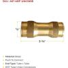 imageMytee Products DOT Brass Push to Connect Fitting Straight Union Tube Connector Air Brake Tube Fitting 38quot OD 5 Pack1  Pack