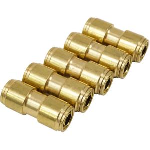 imageMytee Products DOT Brass Push to Connect Fitting Straight Union Tube Connector Air Brake Tube Fitting 38quot OD 5 Pack1  Pack