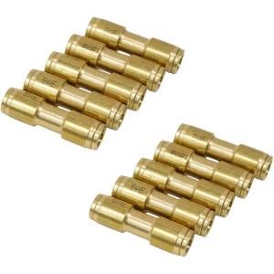 imageMytee Products DOT Brass Push to Connect Fitting Straight Union Tube Connector Air Brake Tube Fitting 38quot OD 5 Pack2  Pack