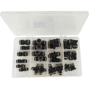 imageMytee Products DOT Push to Connect Air Brake Composite Fittings for Nylon Tubing Kit 14quot 38 ampamp 12quot  24Piece Truck Parts DOT Approved Push Lock Fitting Assortment Kit