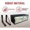imageMytee Products 24quotx24quotx60quot Steel Flatbed Trailer Underbody Tool Box with Mirror Finish Barndoor Style Double Doors ampamp Paddle Lock  Heavy Duty Side Mount Tool Box for Trailer ampamp Semi Truck1  Pack
