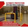 imageMytee Products HighProfile Steel Machine Guard Rail Safety Barrier  36quotx48quot Yellow Powder Coated wBlack Visibility Stripes Floor Mounted Bolton Safety Barrier for Warehouses Parking Area1  Pack