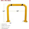 imageMytee Products HighProfile Steel Machine Guard Rail Safety Barrier  36quotx48quot Yellow Powder Coated wBlack Visibility Stripes Floor Mounted Bolton Safety Barrier for Warehouses Parking Area4  Pack