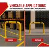 imageMytee Products HighProfile Steel Machine Guard Rail Safety Barrier  36quotx48quot Yellow Powder Coated wBlack Visibility Stripes Floor Mounted Bolton Safety Barrier for Warehouses Parking Area4  Pack