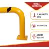 imageMytee Products HighProfile Steel Machine Guard Rail Safety Barrier  36quotx48quot Yellow Powder Coated wBlack Visibility Stripes Floor Mounted Bolton Safety Barrier for Warehouses Parking Area2  Pack