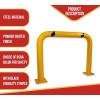 imageMytee Products HighProfile Steel Machine Guard Rail Safety Barrier  36quotx48quot Yellow Powder Coated wBlack Visibility Stripes Floor Mounted Bolton Safety Barrier for Warehouses Parking Area4  Pack
