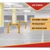 imageMytee Products HighProfile Steel Machine Guard Rail Safety Barrier  36quotx48quot Yellow Powder Coated wBlack Visibility Stripes Floor Mounted Bolton Safety Barrier for Warehouses Parking Area1  Pack