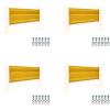 imageMytee Products 4 x 15quot BoltOn Steel 3Rib Guard Rails for Warehouse Aisle Corners and Equipment Protection 12000 lbs  Yellow4  Pack