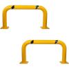 imageMytee Products HighProfile Steel Machine Guard Rail Safety Barrier  36quotx48quot Yellow Powder Coated wBlack Visibility Stripes Floor Mounted Bolton Safety Barrier for Warehouses Parking Area2  Pack