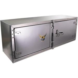 imageMytee Products 24quotx24quotx60quot Steel Flatbed Trailer Underbody Tool Box with Mirror Finish Barndoor Style Double Doors ampamp Paddle Lock  Heavy Duty Side Mount Tool Box for Trailer ampamp Semi Truck1  Pack