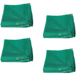 imageMytee Products 4 Pack 8x10 Black 70 Shade Mesh Tarp for Outdoor wGrommets  6 Oz Extra Durable Heavy Duty Mesh Tarps for Dump Truck Rolloff Trucks  Mesh Shade Net Cloth for Sun Plant PatioGreen