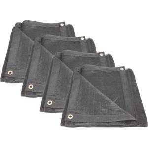 imageMytee Products 4 Pack 8x10 Black 70 Shade Mesh Tarp for Outdoor wGrommets  6 Oz Extra Durable Heavy Duty Mesh Tarps for Dump Truck Rolloff Trucks  Mesh Shade Net Cloth for Sun Plant PatioBlack