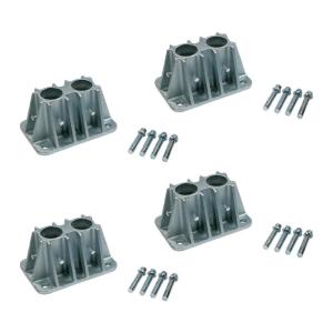 imageMytee Products 4quot X 658quot Steel Pipe Safety Railing Double Mounting Socket wAnchor Bolt Sets for Construction Sites ampamp Industrial Facilities4  Pack