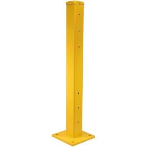 imageMytee Products 4quotx 4quotx42quot BoltOn Steel Rigid Post for 3Ribbed Guard Rails  Yellow4 L x 4 W x 42 H