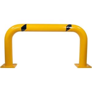 imageMytee Products HighProfile Steel Machine Guard Rail Safety Barrier  36quotx48quot Yellow Powder Coated wBlack Visibility Stripes Floor Mounted Bolton Safety Barrier for Warehouses Parking Area1  Pack