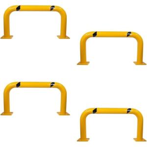 imageMytee Products HighProfile Steel Machine Guard Rail Safety Barrier  36quotx48quot Yellow Powder Coated wBlack Visibility Stripes Floor Mounted Bolton Safety Barrier for Warehouses Parking Area4  Pack