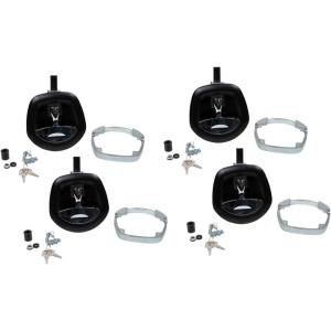 imageMytee Products Underbody Truck Tool Box Latch Replacement Lock wKeys  Black Powder Coated Latch wChrome Paddle  Tool Box Lock Replacement for Trucks RV Trailer UTV ATV4  Pack