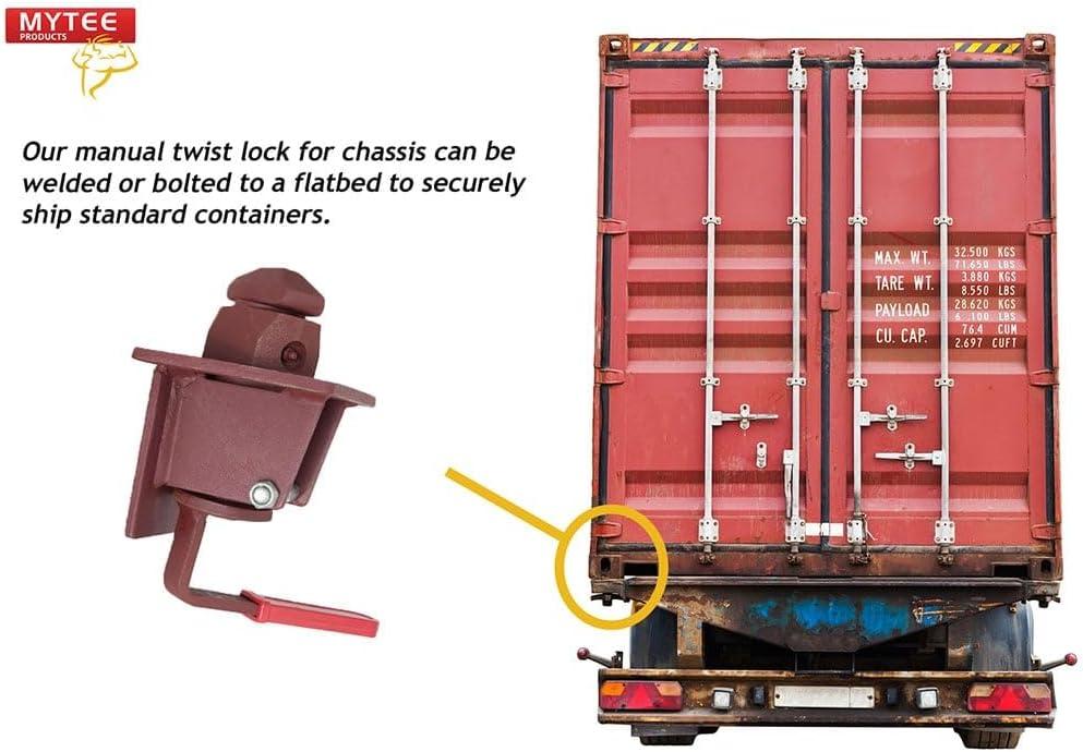 imageMytee Products Shipping Container Manual Twist Lock Weld Type for Chassis 2 Pack4  Pack