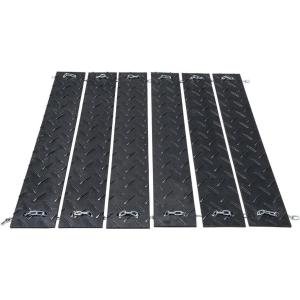 imageMytee Products 4 x 4 HighDensity Ground Protection Mat 6 Strips w 558 Chains  Polyethylene OffRoad 50000 WLL Traction Mats for Snow Mud Traction PadsBlack