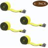 imageMytee Products 10 Pack 4 x 30 Reflective Winch Strap with Flat Hook  Heavy Duty Yellow Tie Down Strap 5400 lb WLL 4 Inch Cargo Control for Flatbed Truck Utility Trailer4  Pack