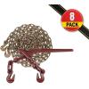 imageMytee Products 516 Grade 70 Chain and Binder Kit  Includes 8 51638 G70 Lever Style Snap Binder amp 8 516 x 20 G70 Chain wGrab Hooks  5400 lbs Safe Load Limit for Truck amp Flatbed Trailer8  Pack