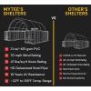 imageMytee Products Shipping Container Canopy Shelter Kit  40L x 40W 21 Oz 610 GSM PVC White Cover Storage Container Roof with Back End Wall  Snow UV and WeatherResistant20 x 40 Feet