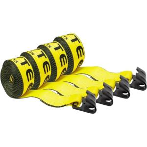 imageMytee Products 10 Pack 3 X30 Winch Straps wFlat Hook WLL 5000 Flatbed Tie Down Strap4  Pack