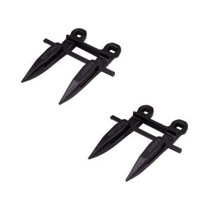 imageMytee Products 2 Pack Combine Platform Sickle Bar Rock Guard fits MacDon Part  118344  Black Powder Coated Forged Steel Sickle Mower Knife Guard with Two Prongs2  Pack